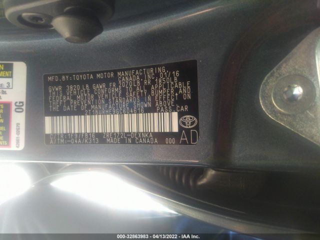 Photo 8 VIN: 2T1BURHE9GC604616 - TOYOTA COROLLA 