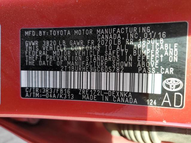 Photo 11 VIN: 2T1BURHE9GC605782 - TOYOTA COROLLA 