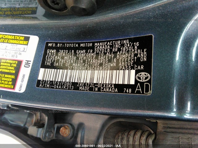 Photo 8 VIN: 2T1BURHE9GC668350 - TOYOTA COROLLA 