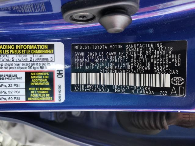 Photo 11 VIN: 2T1BURHE9HC774427 - TOYOTA COROLLA L 