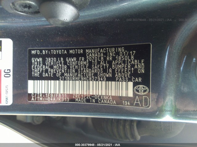 Photo 8 VIN: 2T1BURHE9HC827949 - TOYOTA COROLLA 