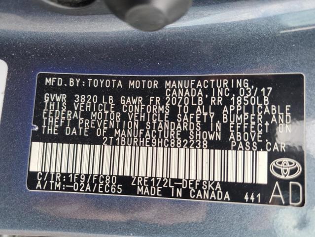 Photo 11 VIN: 2T1BURHE9HC882238 - TOYOTA COROLLA 