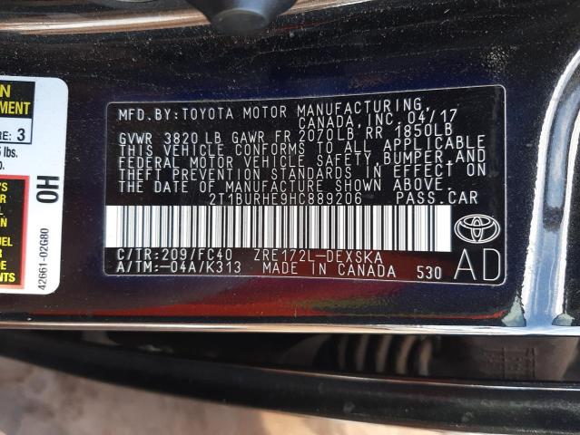 Photo 9 VIN: 2T1BURHE9HC889206 - TOYOTA COROLLA L 