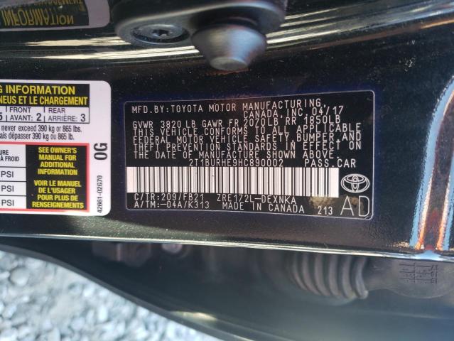 Photo 9 VIN: 2T1BURHE9HC890002 - TOYOTA COROLLA L 