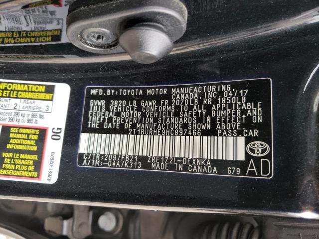 Photo 9 VIN: 2T1BURHE9HC897466 - TOYOTA COROLLA L 