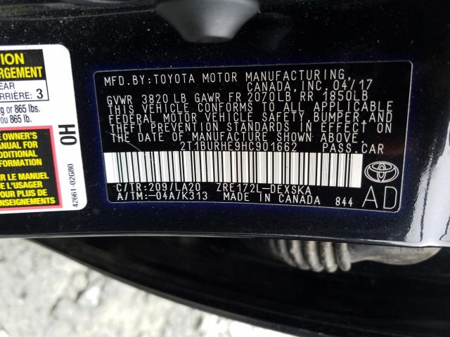 Photo 9 VIN: 2T1BURHE9HC901662 - TOYOTA COROLLA L 