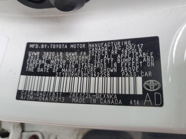 Photo 12 VIN: 2T1BURHE9HC942258 - TOYOTA COROLLA 