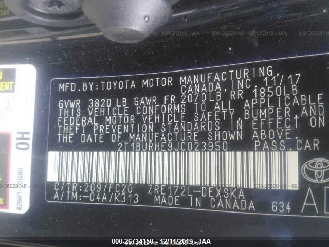 Photo 8 VIN: 2T1BURHE9JC023950 - TOYOTA COROLLA 