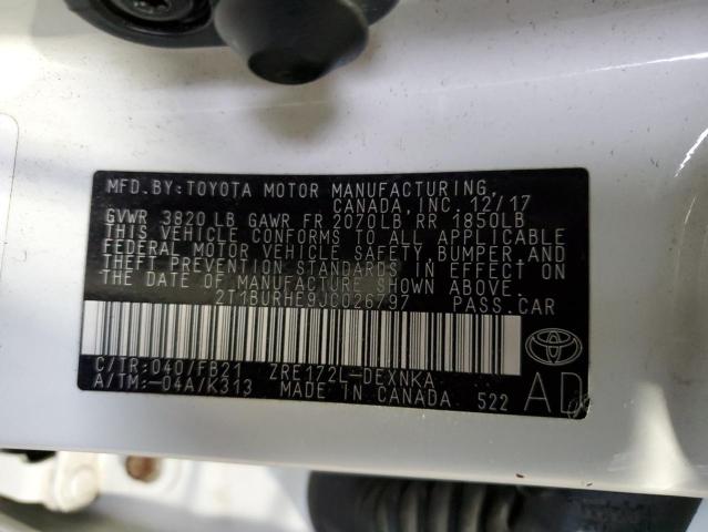 Photo 12 VIN: 2T1BURHE9JC026797 - TOYOTA COROLLA 