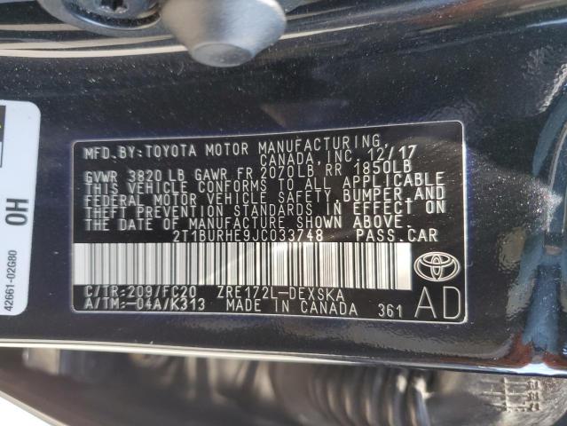 Photo 11 VIN: 2T1BURHE9JC033748 - TOYOTA COROLLA L 