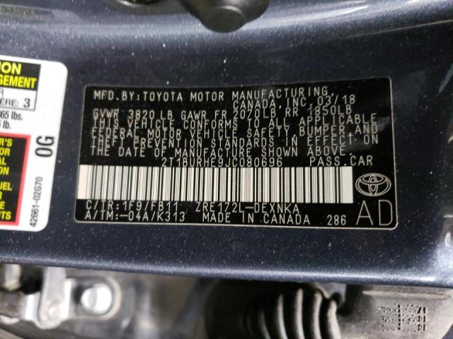 Photo 9 VIN: 2T1BURHE9JC080696 - TOYOTA COROLLA L 