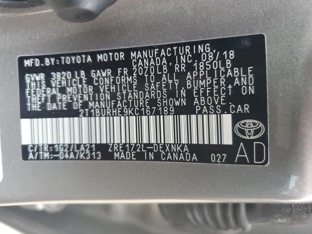 Photo 11 VIN: 2T1BURHE9KC167189 - TOYOTA COROLLA 