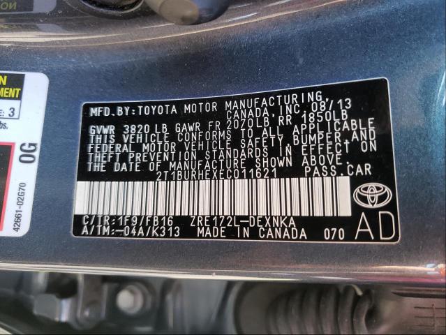 Photo 9 VIN: 2T1BURHEXEC011621 - TOYOTA COROLLA L 