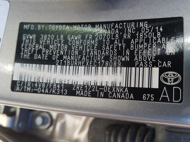 Photo 9 VIN: 2T1BURHEXEC178089 - TOYOTA COROLLA L 