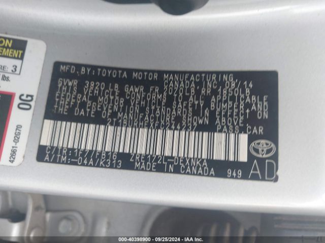 Photo 8 VIN: 2T1BURHEXFC244237 - TOYOTA COROLLA 