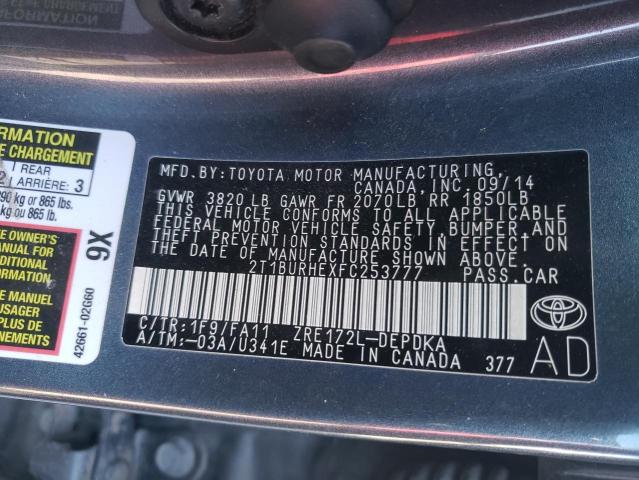 Photo 11 VIN: 2T1BURHEXFC253777 - TOYOTA COROLLA L 