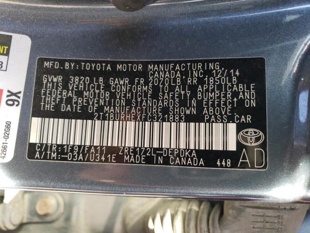 Photo 12 VIN: 2T1BURHEXFC321883 - TOYOTA COROLLA L 