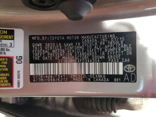 Photo 12 VIN: 2T1BURHEXFC344354 - TOYOTA COROLLA L 