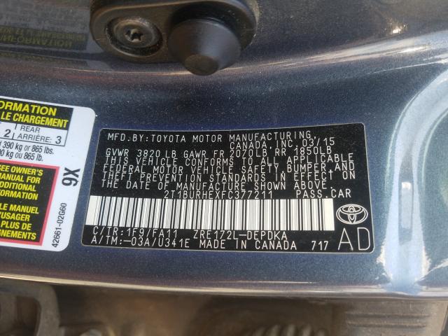 Photo 7 VIN: 2T1BURHEXFC377211 - TOYOTA COROLLA L 