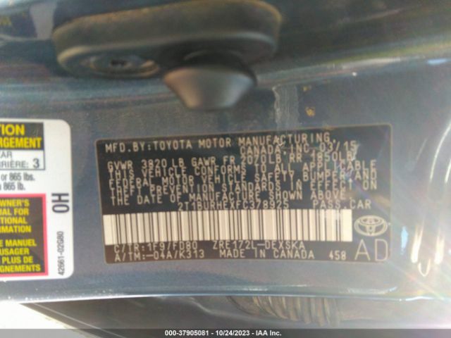 Photo 8 VIN: 2T1BURHEXFC378925 - TOYOTA COROLLA 