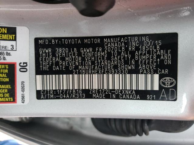 Photo 9 VIN: 2T1BURHEXFC393330 - TOYOTA COROLLA L 