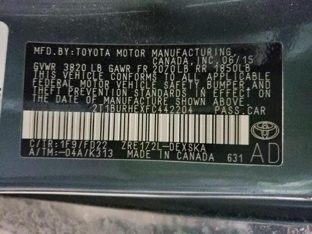 Photo 9 VIN: 2T1BURHEXFC442204 - TOYOTA COROLLA S 