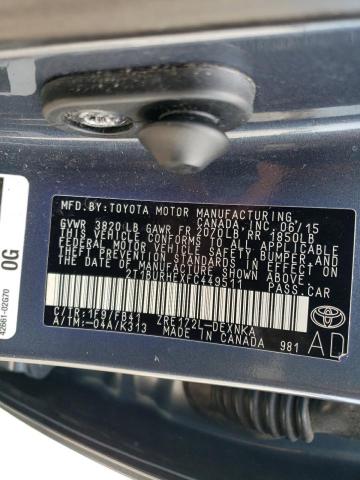 Photo 11 VIN: 2T1BURHEXFC449511 - TOYOTA COROLLA L 