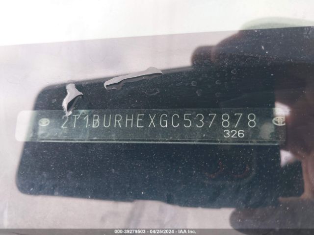 Photo 8 VIN: 2T1BURHEXGC537878 - TOYOTA COROLLA 