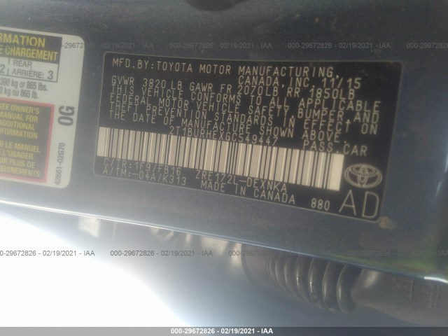 Photo 8 VIN: 2T1BURHEXGC549447 - TOYOTA COROLLA 