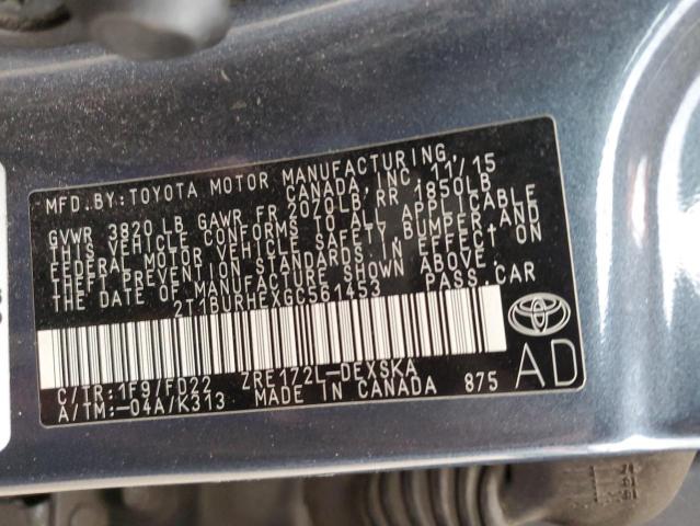 Photo 11 VIN: 2T1BURHEXGC561453 - TOYOTA COROLLA 