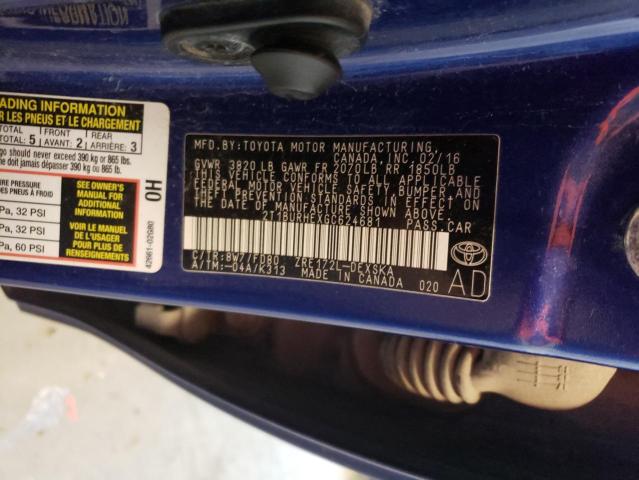 Photo 11 VIN: 2T1BURHEXGC624681 - TOYOTA COROLLA 