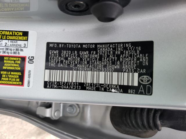 Photo 9 VIN: 2T1BURHEXHC793097 - TOYOTA COROLLA 