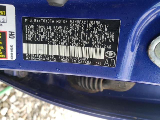 Photo 9 VIN: 2T1BURHEXHC826910 - TOYOTA COROLLA L 