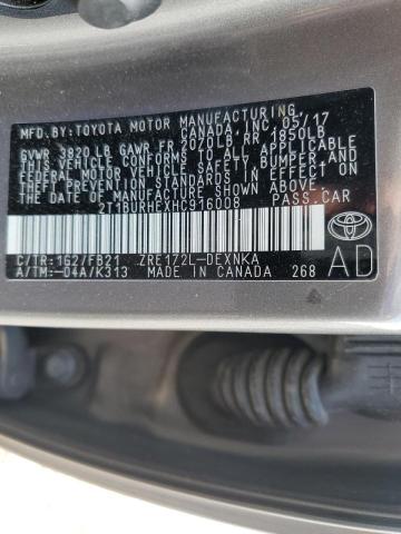 Photo 9 VIN: 2T1BURHEXHC916008 - TOYOTA COROLLA L 