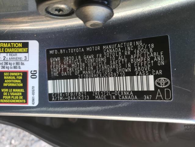 Photo 9 VIN: 2T1BURHEXJC069710 - TOYOTA COROLLA L 