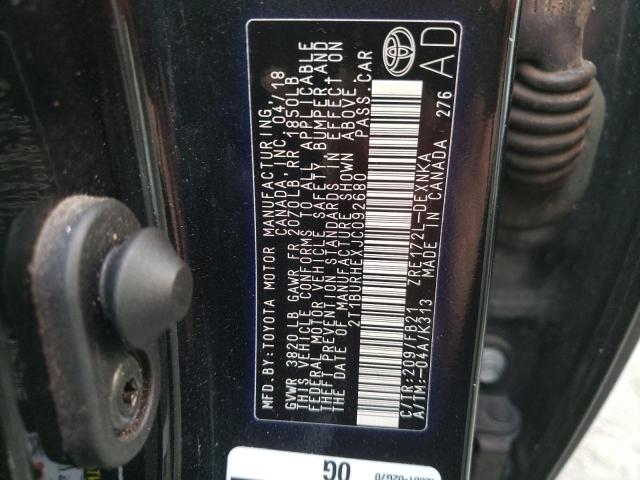 Photo 9 VIN: 2T1BURHEXJC092680 - TOYOTA COROLLA L 