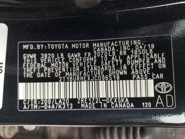 Photo 9 VIN: 2T1BURHEXJC096518 - TOYOTA COROLLA 