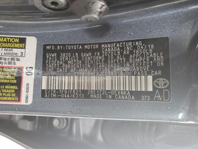 Photo 9 VIN: 2T1BURHEXJC098818 - TOYOTA COROLLA L 