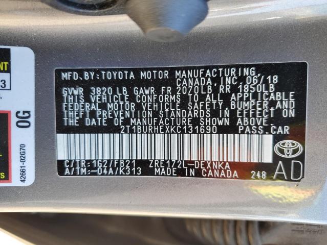 Photo 11 VIN: 2T1BURHEXKC131690 - TOYOTA COROLLA L 