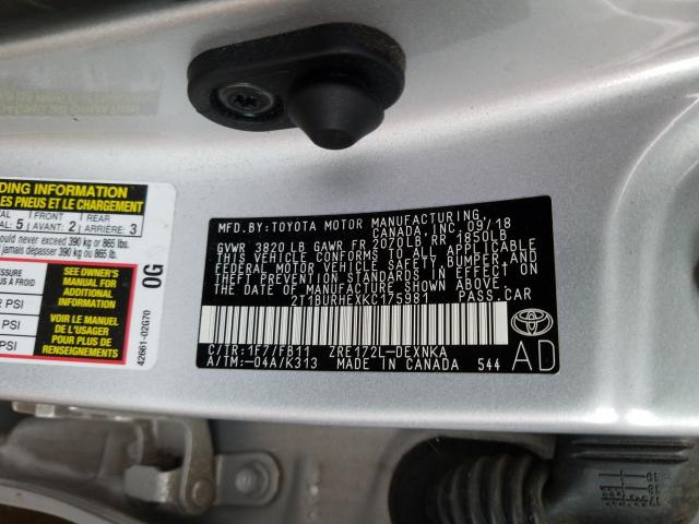 Photo 9 VIN: 2T1BURHEXKC175981 - TOYOTA COROLLA L 