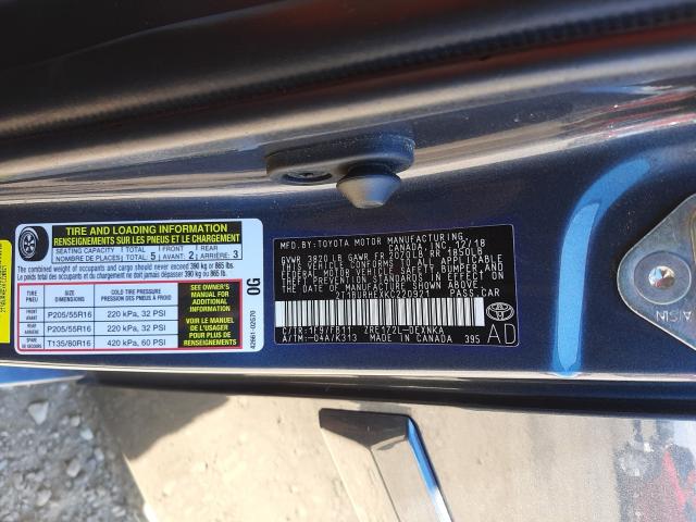 Photo 9 VIN: 2T1BURHEXKC220921 - TOYOTA COROLLA L 