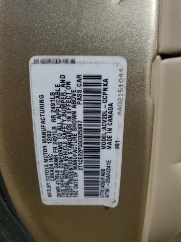 Photo 11 VIN: 2T1CE22P33C025697 - TOYOTA CAMRY SOLA 