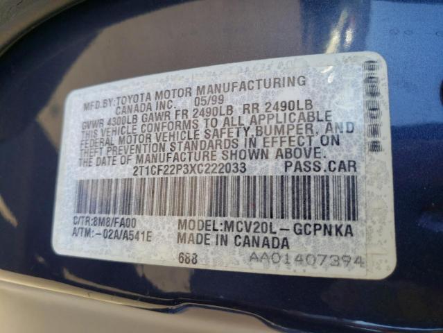 Photo 11 VIN: 2T1CF22P3XC222033 - TOYOTA CAMRY SOLA 