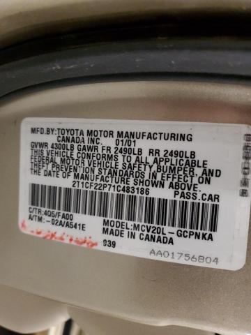 Photo 11 VIN: 2T1CF22P71C483186 - TOYOTA CAMRY SOLA 