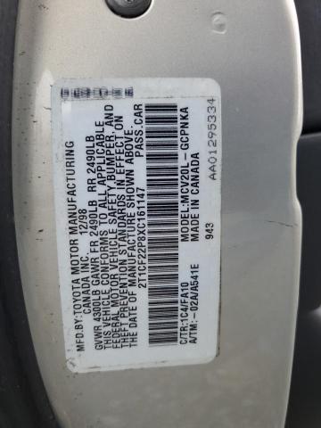 Photo 11 VIN: 2T1CF22P8XC161147 - TOYOTA CAMRY SOLA 