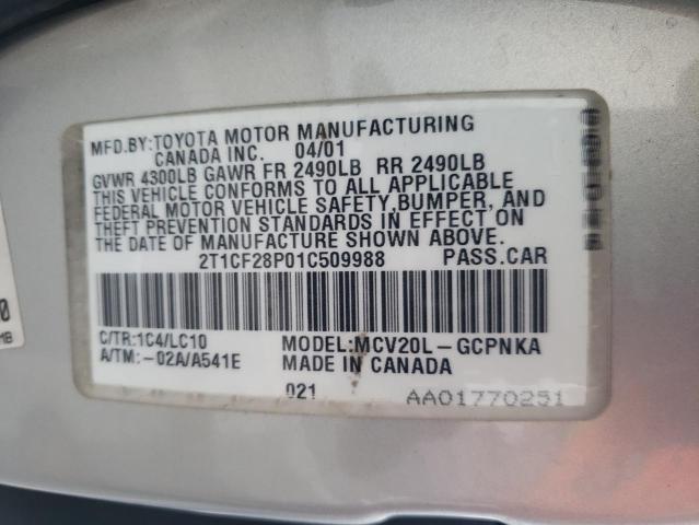 Photo 11 VIN: 2T1CF28P01C509988 - TOYOTA CAMRY SOLA 