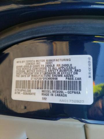 Photo 9 VIN: 2T1CF28P31C490966 - TOYOTA CAMRY SOLA 