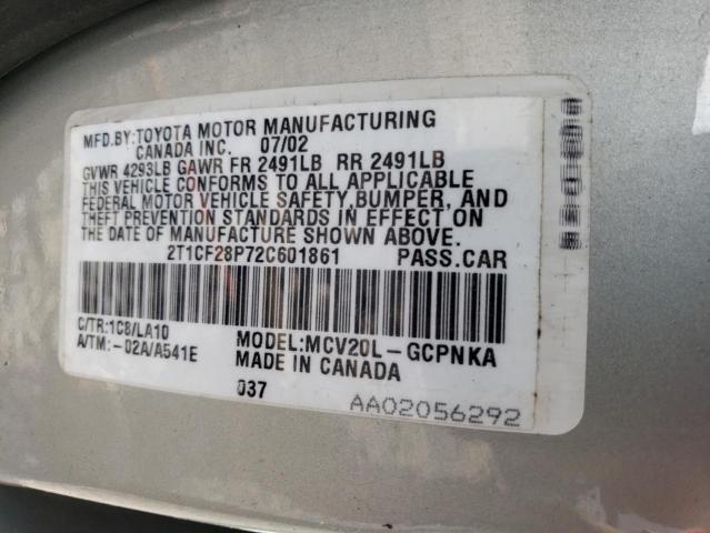 Photo 12 VIN: 2T1CF28P72C601861 - TOYOTA CAMRY SOLA 