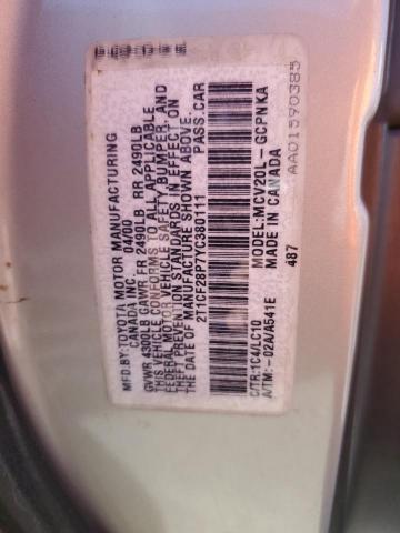 Photo 12 VIN: 2T1CF28P7YC380111 - TOYOTA CAMRY SOLA 