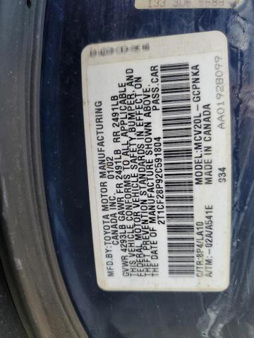 Photo 11 VIN: 2T1CF28P92C591804 - TOYOTA CAMRY SOLA 